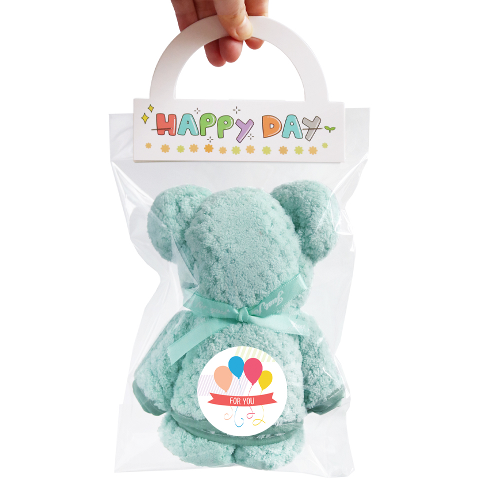 니즈엘 고리 수건 곰 타올 75x35+DAY빅헤드 해피데이 손잡이, 민트 - 상품 이미지