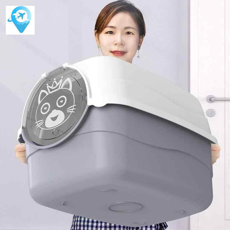 모래 특대형 냥이 밀폐형 화장실 상자 배변통 고양이 - 상세 이미지 2