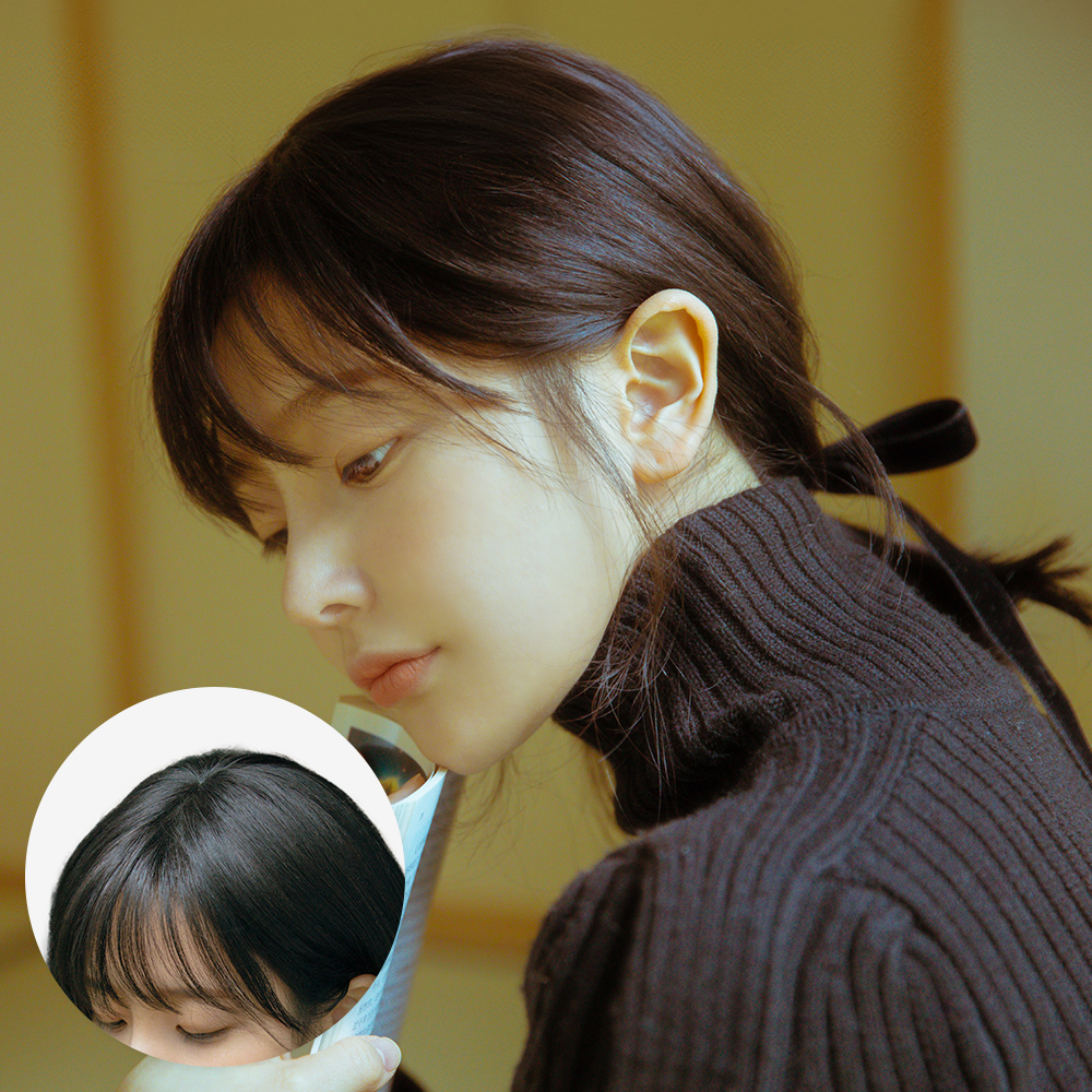 수제 탑커버 시스루뱅 루즈 C컬 (모스트사) 정수리 가벼운 부분가발 - 상품 이미지