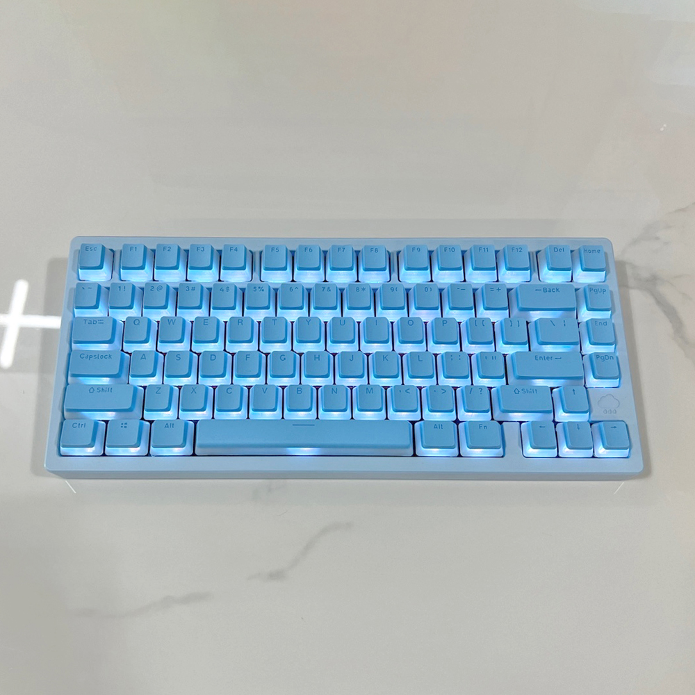 푸딩 투명 키캡 스카이블루 LED RGB 반투명 OEM PBT 커스텀 키보드키캡 117키 - 상세 이미지 3