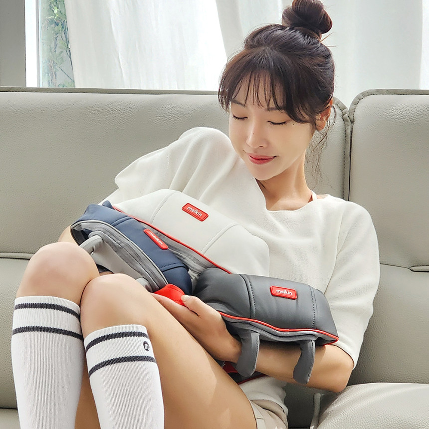 멜킨 목 어깨 마사지기 무선 승모근 마사지 기계 등 허리 경추 뒷목 진동 온열 안마기 사진 4
