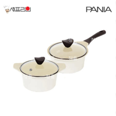 셰프라인 페니아(pania) 인덕션 IH 크림세라믹냄비 2종세트 (18편수+20양수)