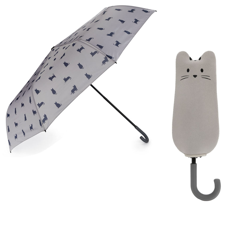 귀여운 고양이 우산 소형우산 3단 수동 우산 휴대용 우산집