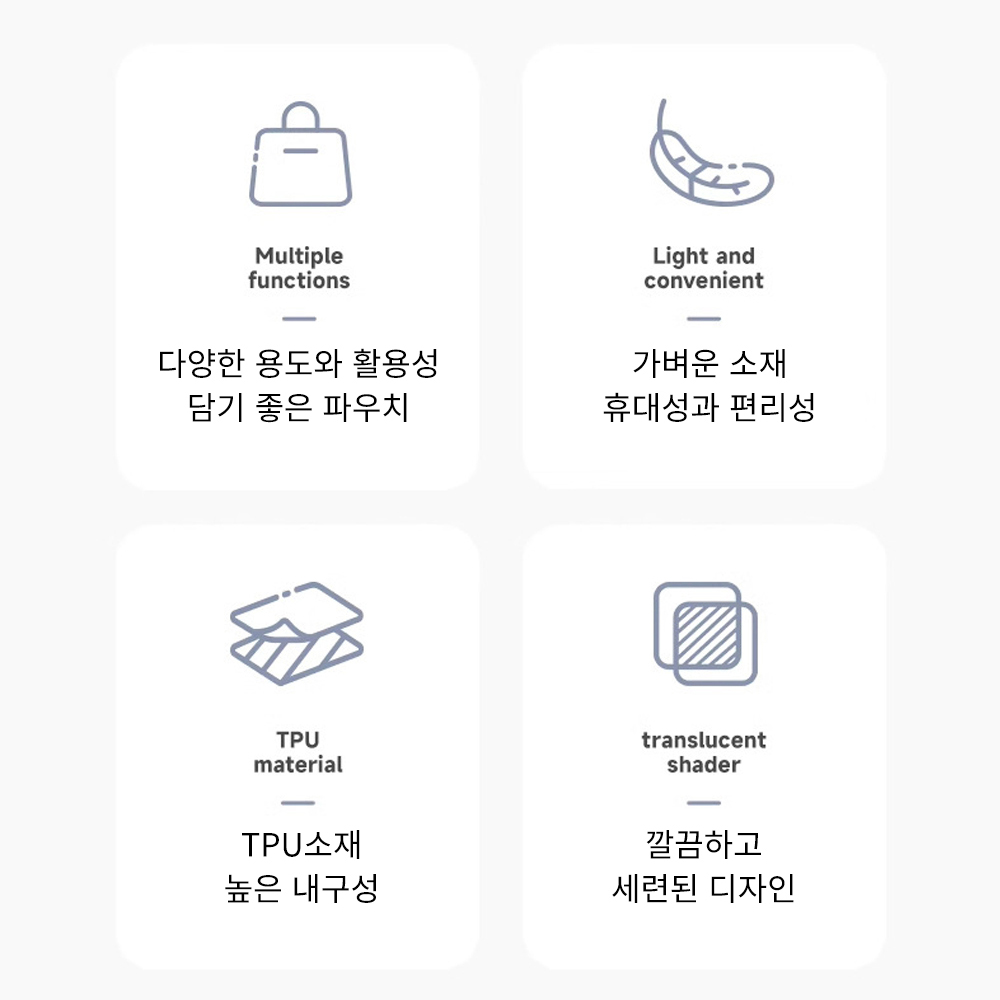 수영가방 방수가방 목욕 여행 실내 수영장 물놀이 헬스 렌사레 TPU 화이트 고무링세트 - 상세 이미지 4