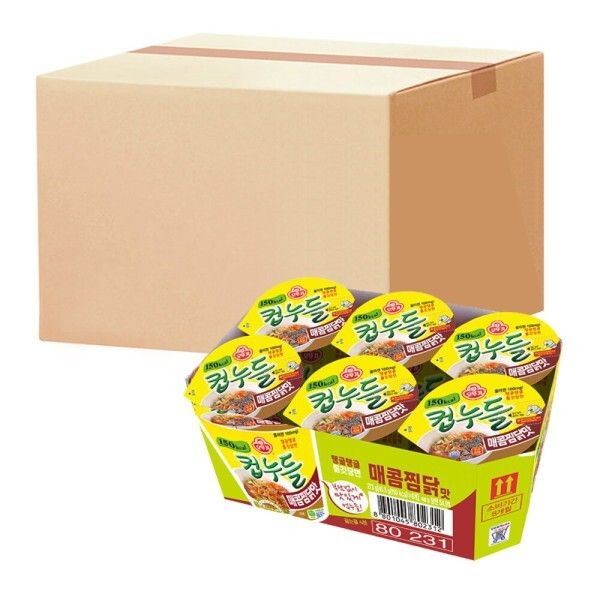 오뚜기 컵누들 매콤찜닭맛 소컵(45.5g6개입) x 4팩(총24개입) : 록산하우스