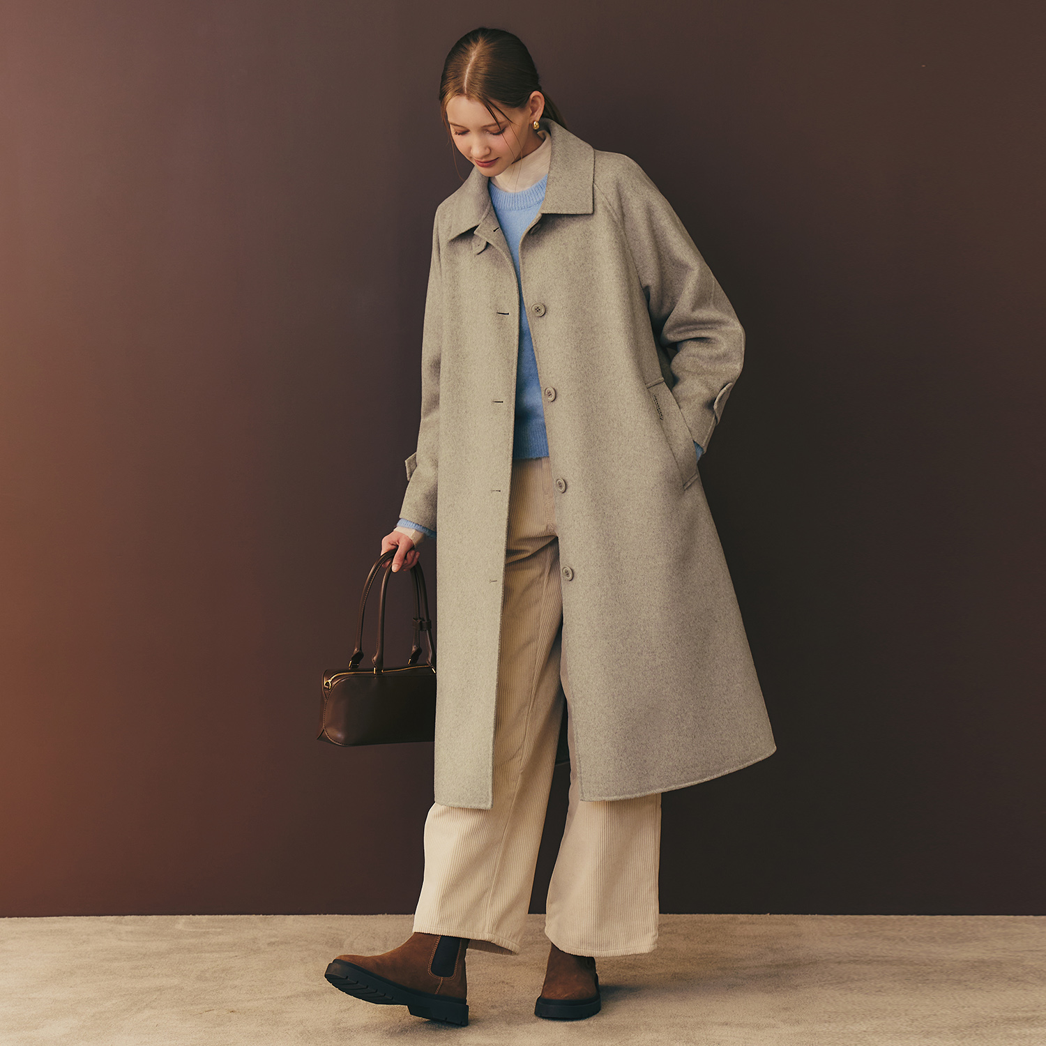 [제로스트릿] [2컬러] 핸드메이드 메이플 울 롱 코트 HAND MADE MAPLE WOOL LONG COAT