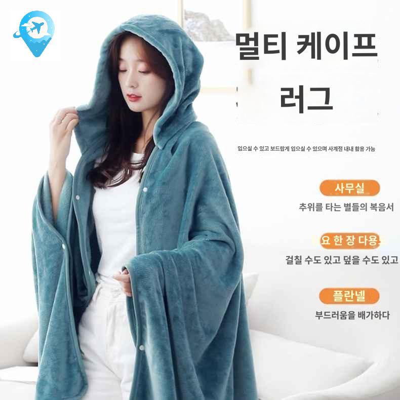 망토 극세사담요 차박 담요 후드 캠핑 - 상세 이미지 4