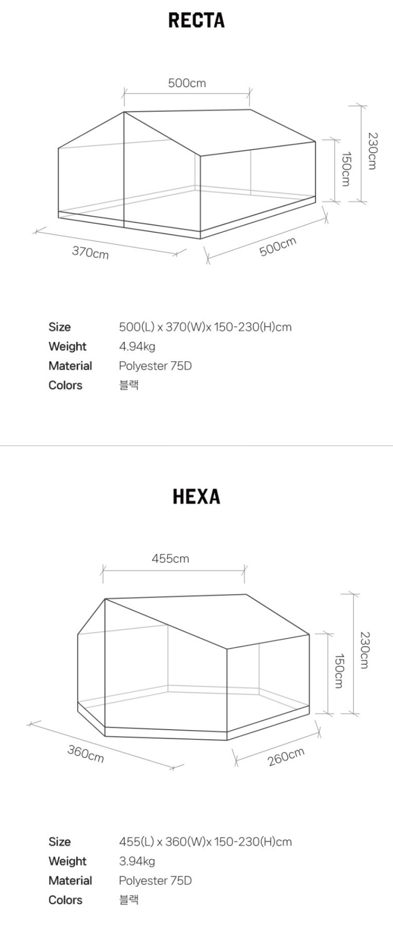 폴라리스 타프쉘 헥사 타프 메쉬 스크린 모기장 타프스크린