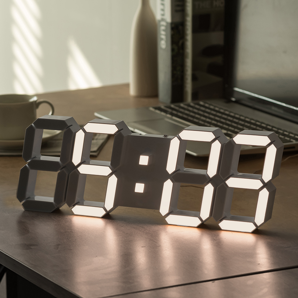 플라이토 국산 GPS 시간동기 3D 숫자 인테리어 LED 벽시계 38cm 멜로우 이미지 6