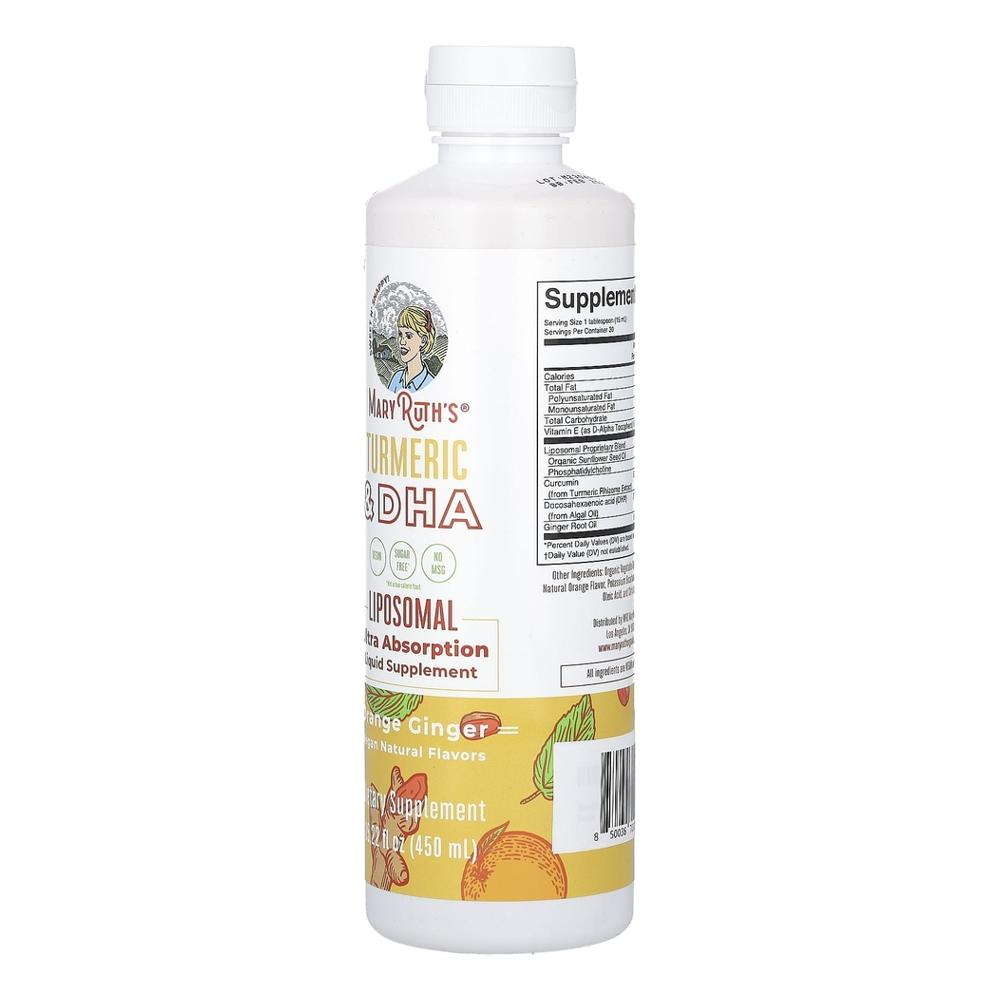 메리루스 MARYRUTHS 강황 및 DHA 리포소말 액상 오렌지 생강 450ml (15.22fl oz) : 이제이 인터내셔널