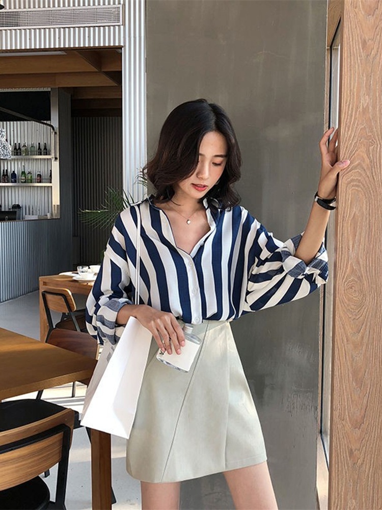 살롱드립2 52화 정소민 셔츠 블라우스 오피스 스트라이프 의상 옷 패션 - 상세 이미지 3