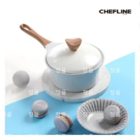 셰프라인 마카롱IH 세라믹냄비 18편수 냄비(파스텔 블루)