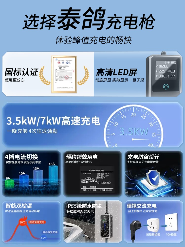 전기 자동차 충전 케이블 충전기 충전선 편리한 가정용 에너지 차량 용품 - 상세 이미지 5