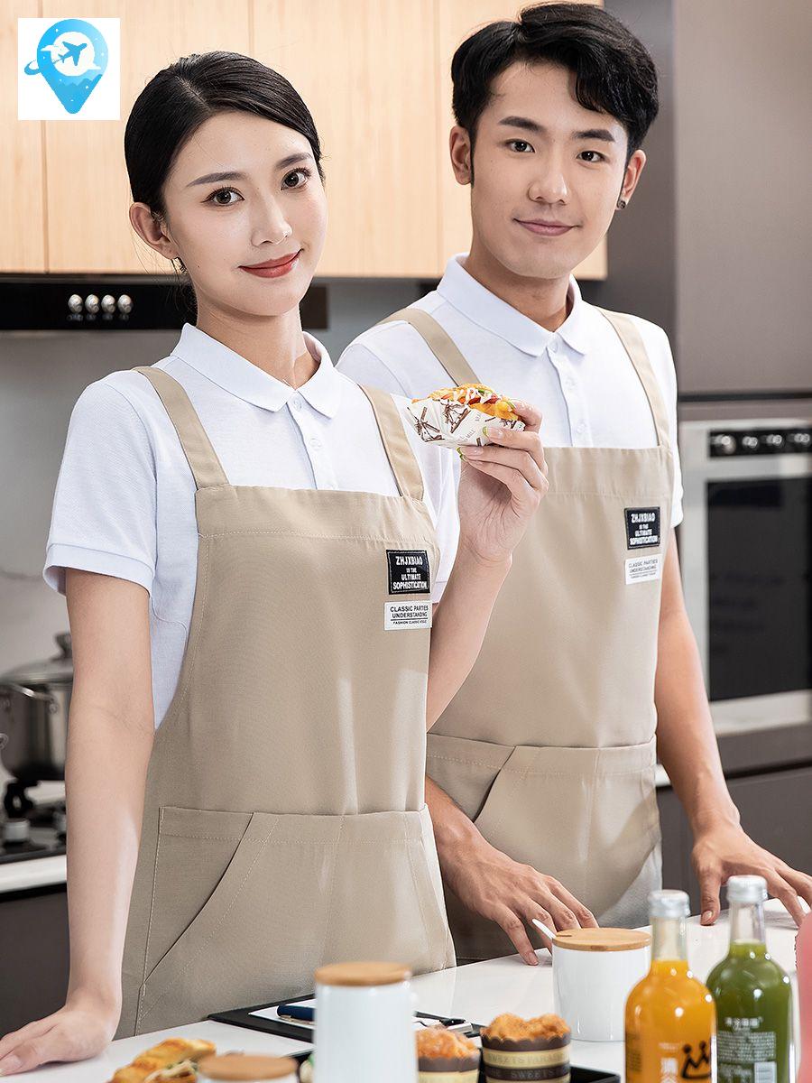 멋진 인쇄 베이킹 방수 대학 앞치마 로고 이발소 캔버스 - 상품 이미지