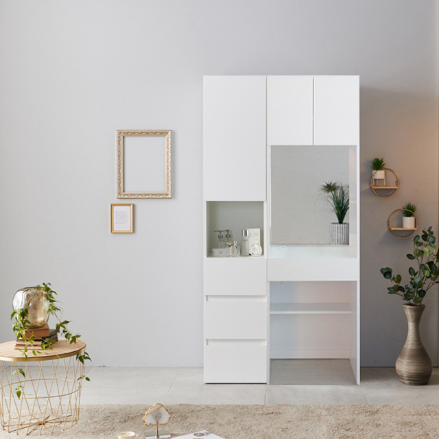 모노 월플렉스 시스템 키큰 화장대600 수납 틈새 서랍장 전신거울 화장대