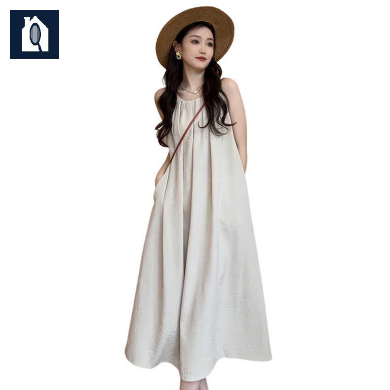 민소매 사이즈 휴가철 백리스 비치 원피스 롱원피스 빅 - 상세 이미지 5