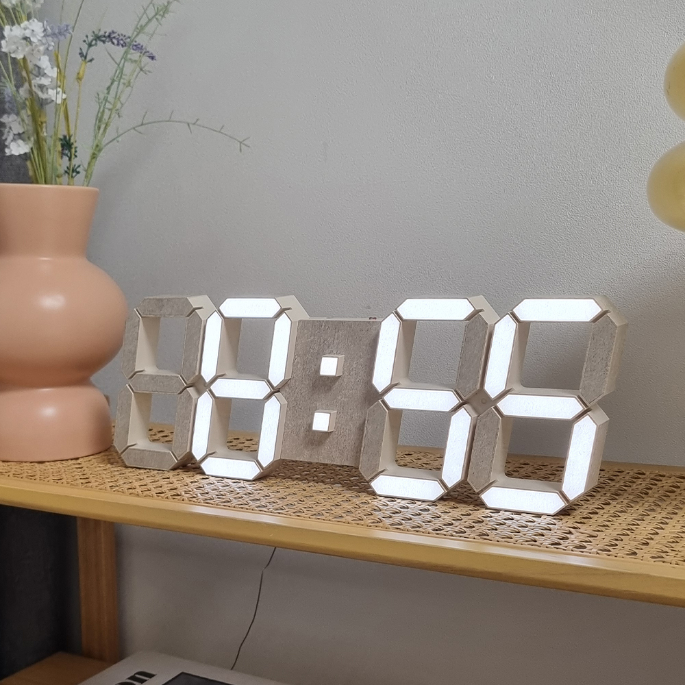 플라이토 국산 GPS 시간동기 3D 숫자 인테리어 LED 벽시계 38cm 멜로우 이미지 8