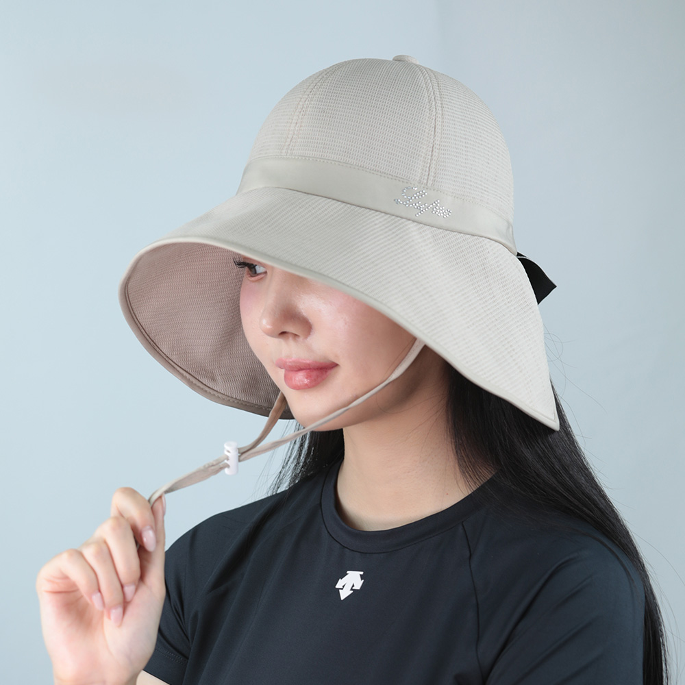 루페오 여성 핫픽스 빅 와이드 심볼 리본 포인트 챙넓은 골프 버킷햇 벙거지 모자 - 상세 이미지 3