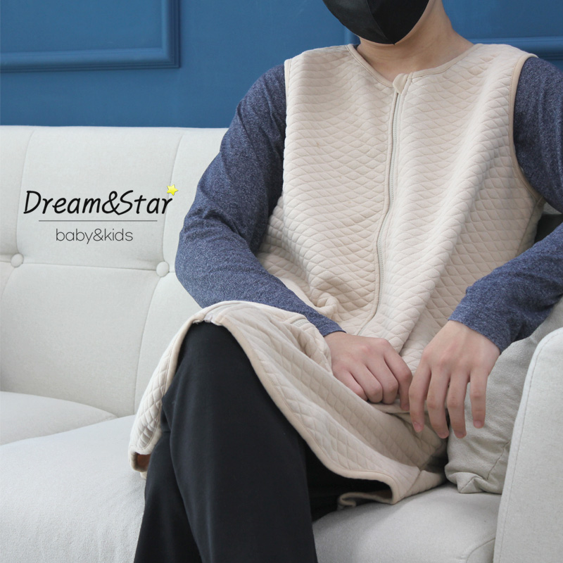 [DREAMSTAR]주니어성인 별빛 수면조끼 실내복 홈웨어 가디건 롱조끼 - 상품 이미지