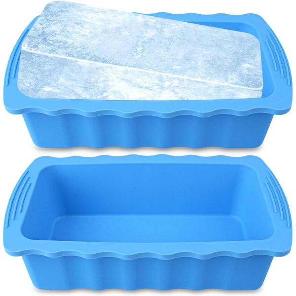 할데인 2PC 초대형 얼음 블록 금형 플런지 랩용 6LB 자이언트 큐브 냉동고용 용기 두껍고 강화된 실리콘 아이스 트레이 콜드 터브... 