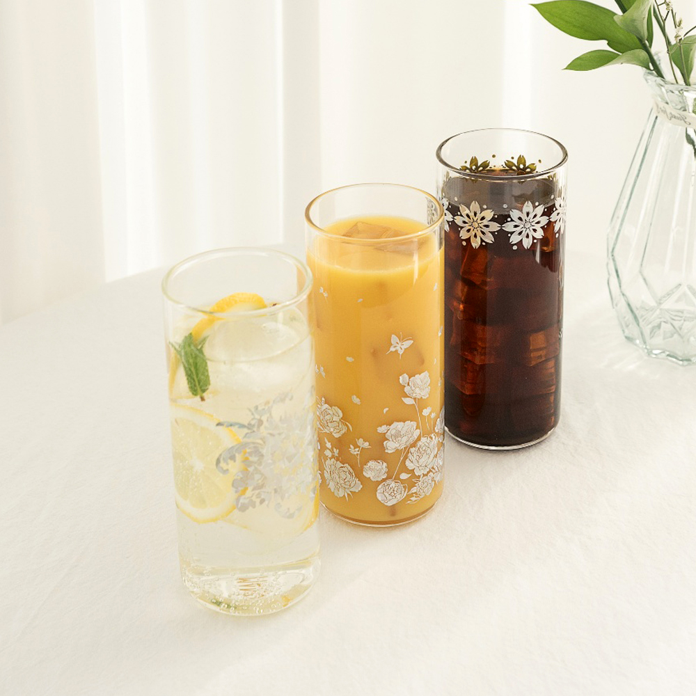 mano 영롱한 백금자개 홈카페 일자 내열 유리잔 500ml (집들이,외국인선물) - 상세 이미지 2