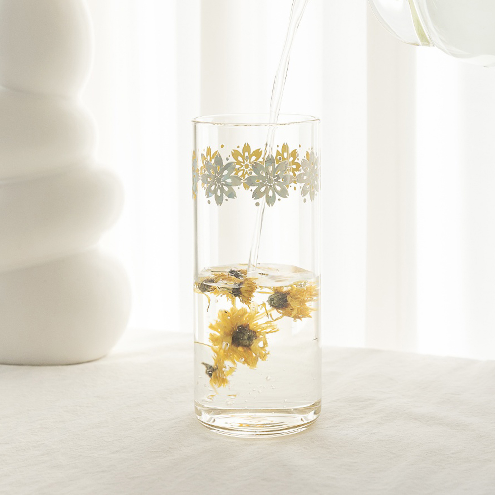 mano 영롱한 백금자개 홈카페 일자 내열 유리잔 500ml (집들이,외국인선물) - 상세 이미지 3