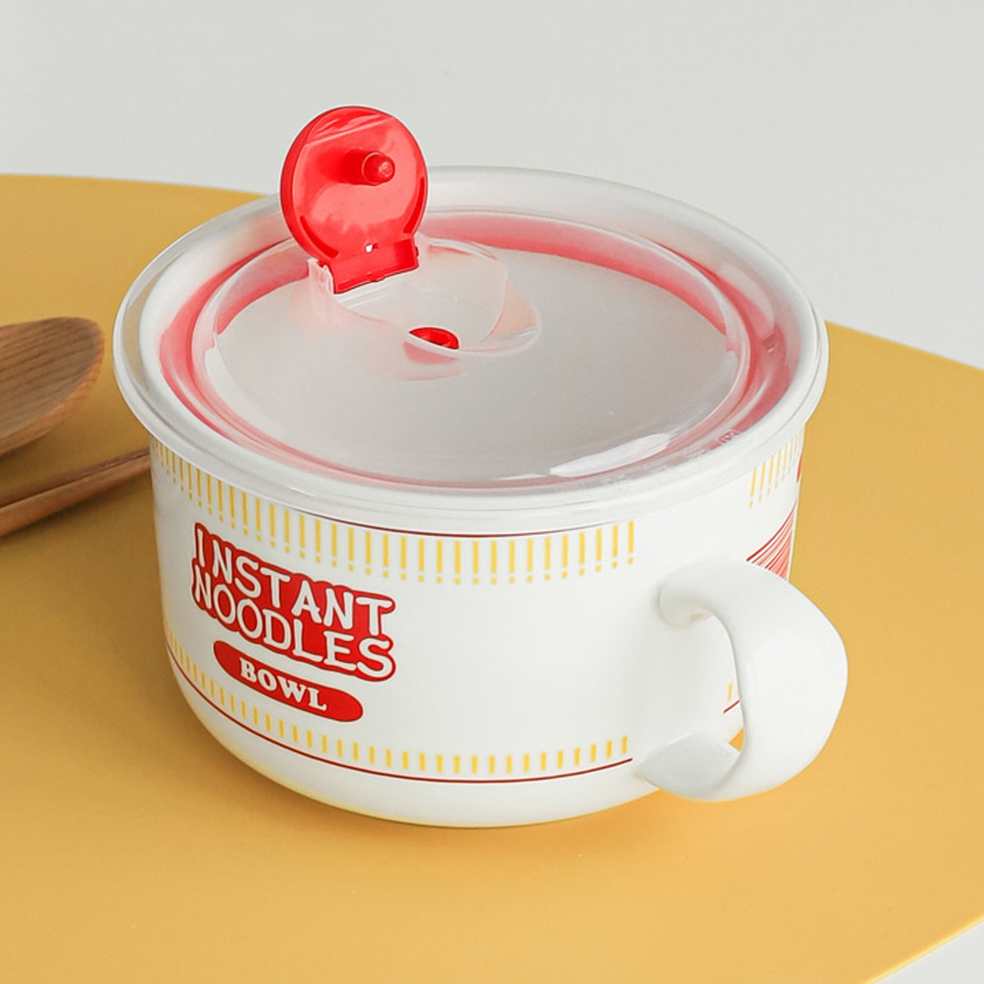 안전한 컵라면도자기 용기 육개장 사발면 손잡이 도자기 컵라면 그릇 800ml - 상세 이미지 5