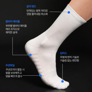 에어홀 쿠션 스포츠양말 발냄새소취 심리스 S M L 빅사이즈 런닝 러닝 ... 솔직 후기 | 실사용자 리뷰 분석 - 상품 이미지 4