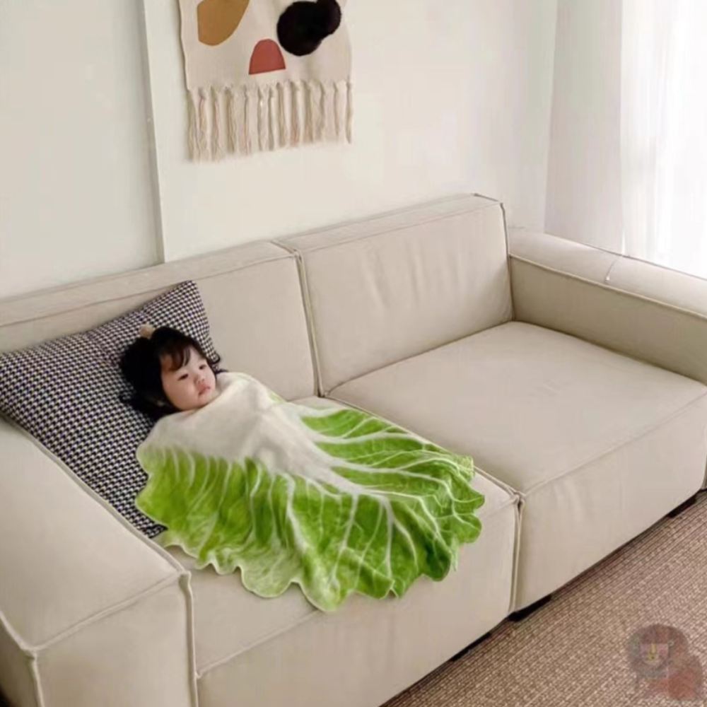 배추담요 배추 이불 배춧잎 블랭킷 100x100cm - 상세 이미지 3