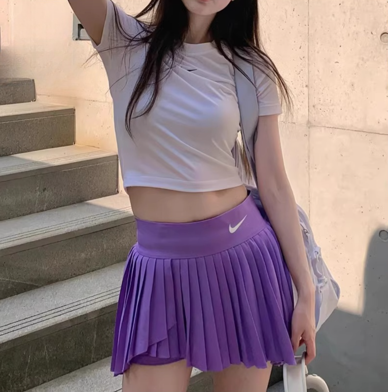 나이키 스우시 테니스 스커트 드라이핏 퍼플 치마 DR6850-567 - 상세 이미지 2