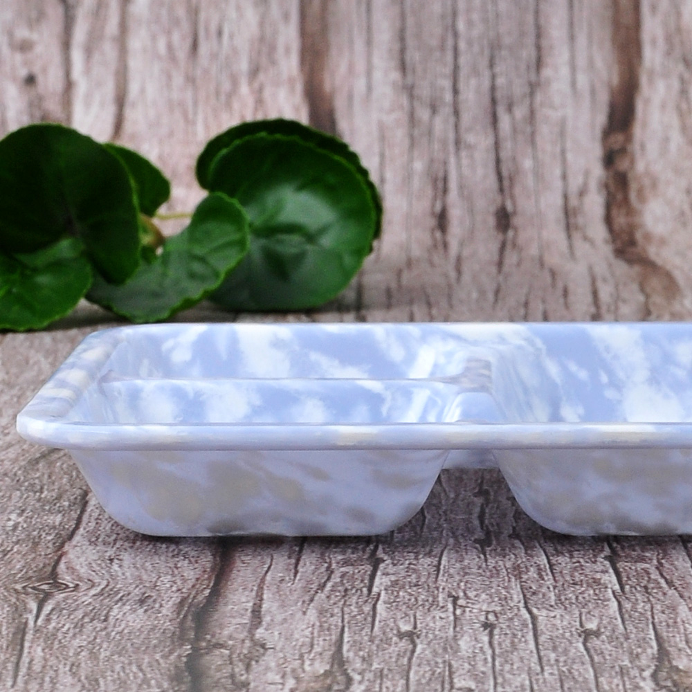 블루마블 옛날 멜라민 앞 접시 분식집 떡볶이 중국집 식기 그릇 13.8cm, 반찬접시 3구 - 상세 이미지 2