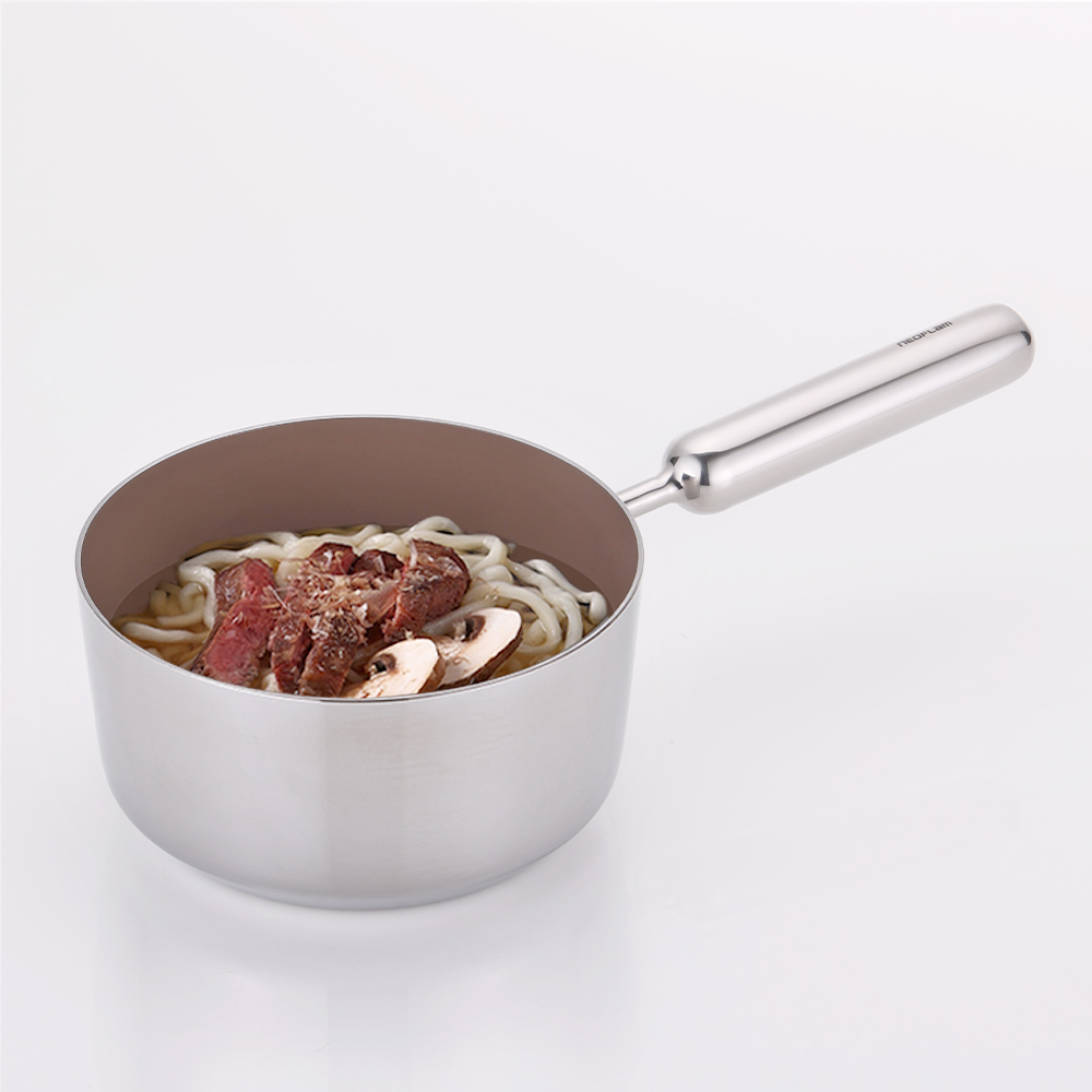 네오플램 IH 인덕션 통 3중 스텐 냄비 편수 18cm - 메인 이미지