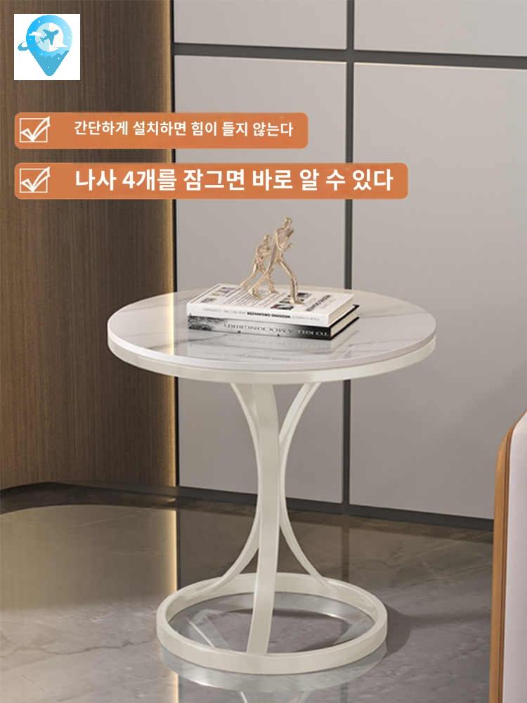 원형테이블 거실테이블 티테이블 발코니 대리석 미니 - 상세 이미지 2