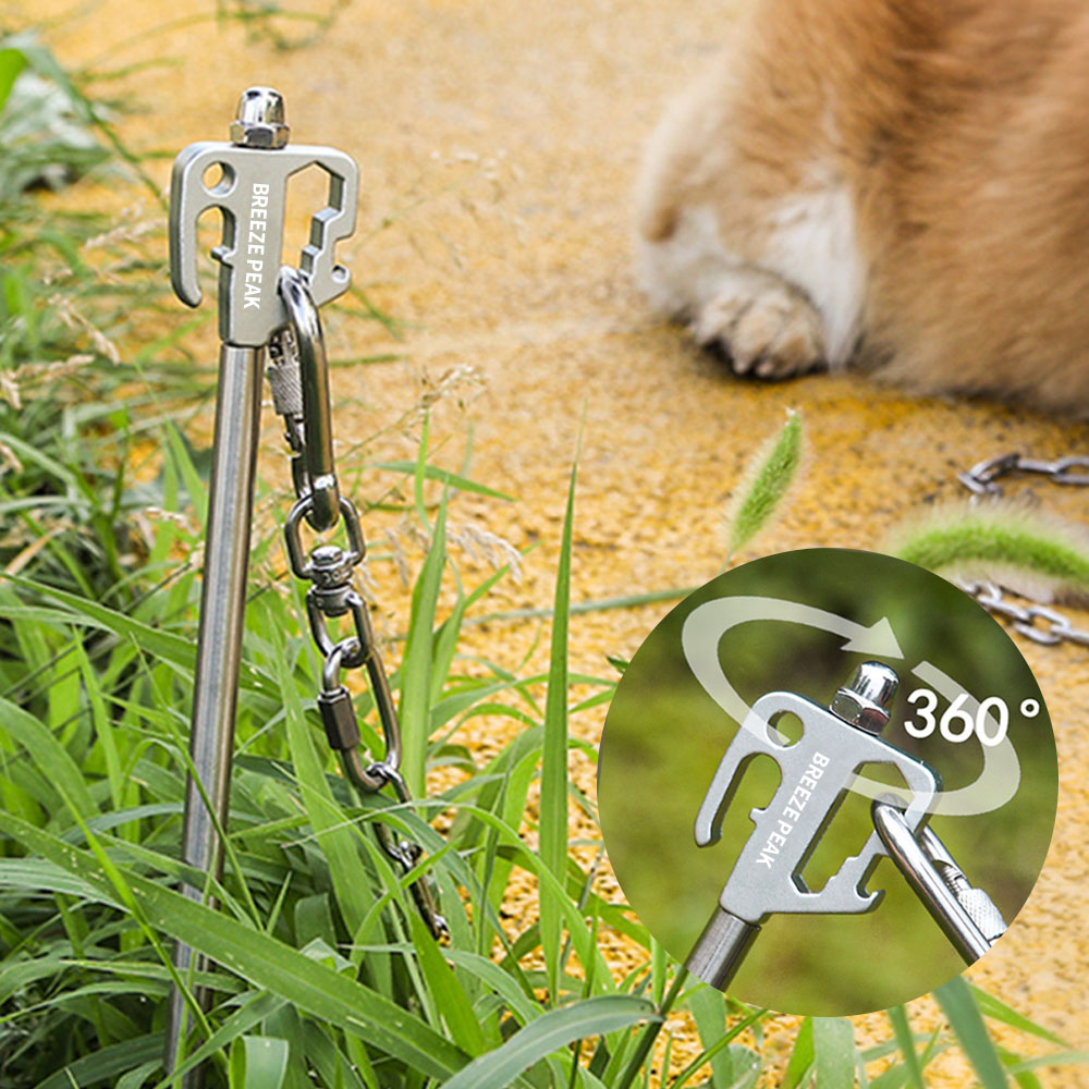 캠핑 360도 회전 단조팩 반려견 동반 애견 목줄 말뚝 팩 타프 30cm - 상세 이미지 3