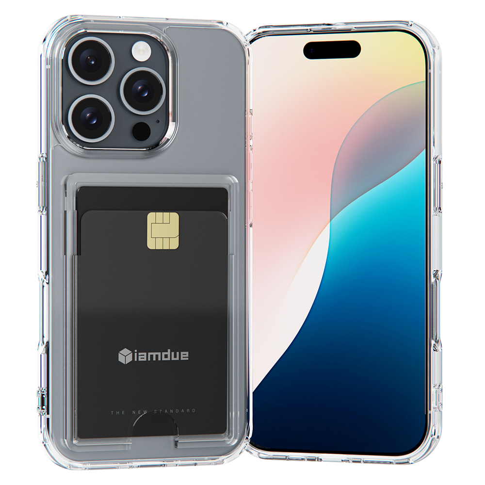 아이엠듀 변색방지 카드수납 케이스 2장 투명, 아이폰16 프로 맥스