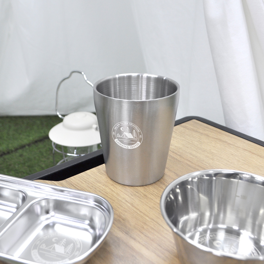 캠핑어드벤처 스텐304 이중컵 무광 보온 보냉 물 음료 맥주 보냉컵 250ml 300ml - 상세 이미지 2