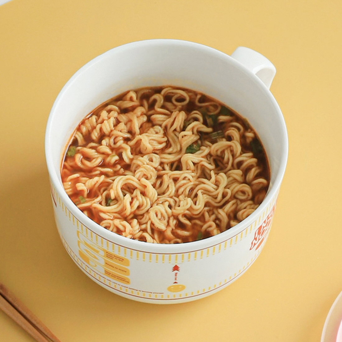 안전한 컵라면도자기 용기 육개장 사발면 손잡이 도자기 컵라면 그릇 800ml - 상세 이미지 3