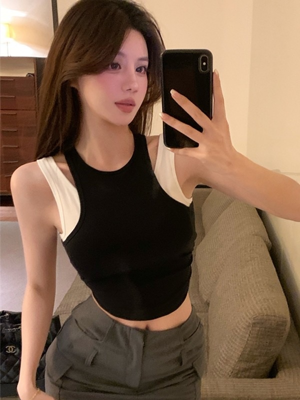 손나은 나시 민소매 티셔츠 인스타그램 튜브탑 패드 포함 의상 옷 패션 - 상세 이미지 5