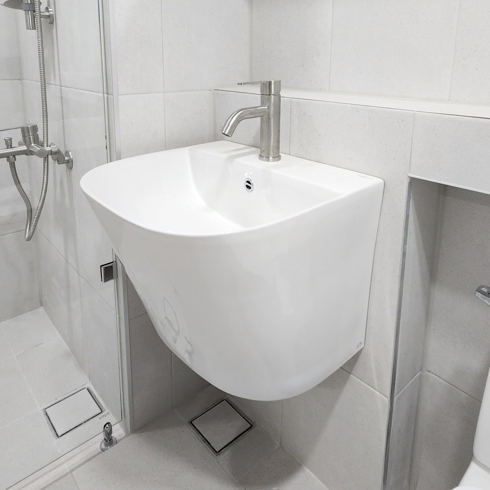 (부산 울산 양산 창원 마산 진해 장유 김해) 대림바스 일체형 세면기교체 CL-384 CL384 아덱스실리콘 마감 - 상세 이미지 4