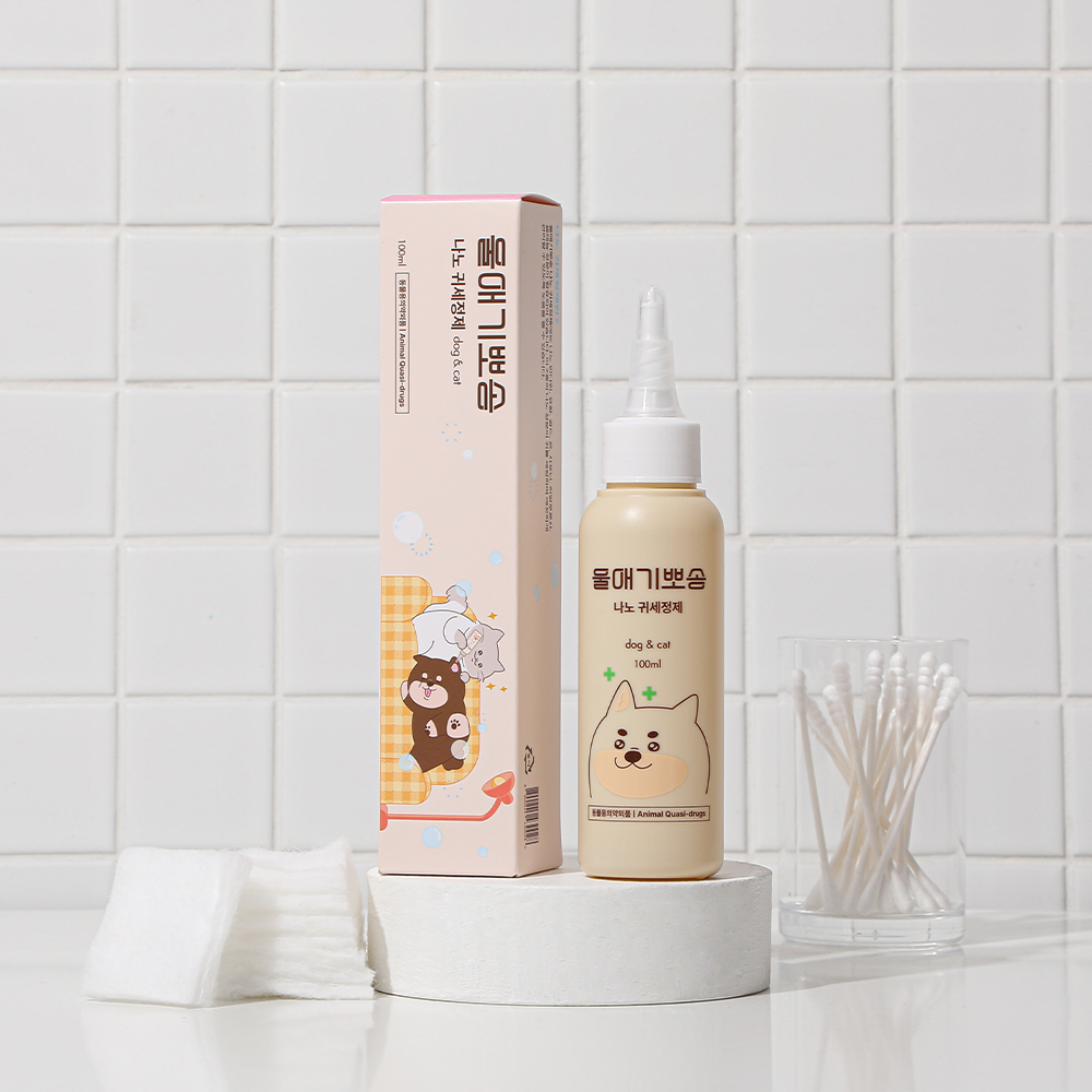 디어랩스 강아지 귀세정제 울애기뽀송 강아지 귀청소 귀염증약 100ml 1통 - 상세 이미지 2