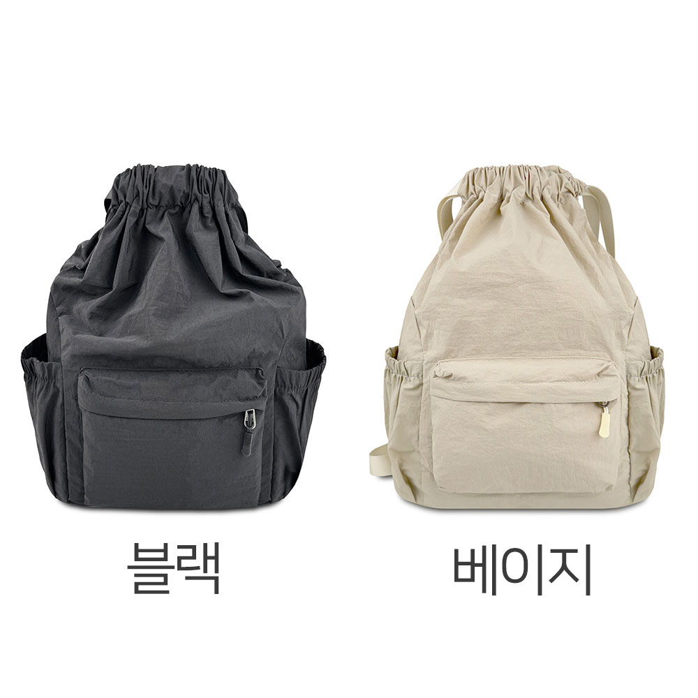 가벼운 나일론 초경량 백팩 대학생 여대생 조리 백팩 엄마 나들이 외출 여행 스트링 백팩 - 상세 이미지 2