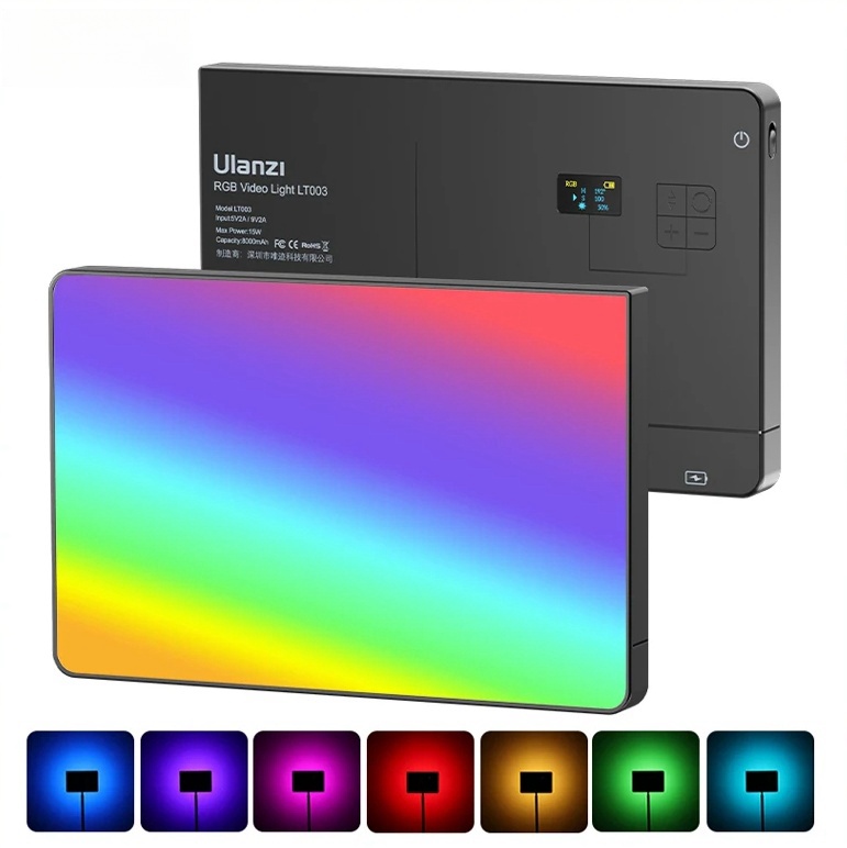 울란지 ulanzi RGB 조명 LT003 비디오 라이트 풀 컬러 패널 라이트 - 상품 이미지