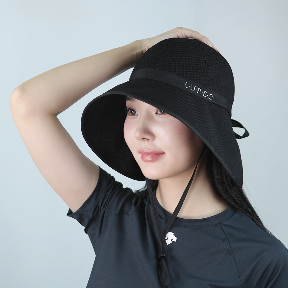 루페오 여성 핫픽스 빅 와이드 심볼 리본 포인트 챙넓은 골프 버킷햇 벙거지 모자 - 상세 이미지 2