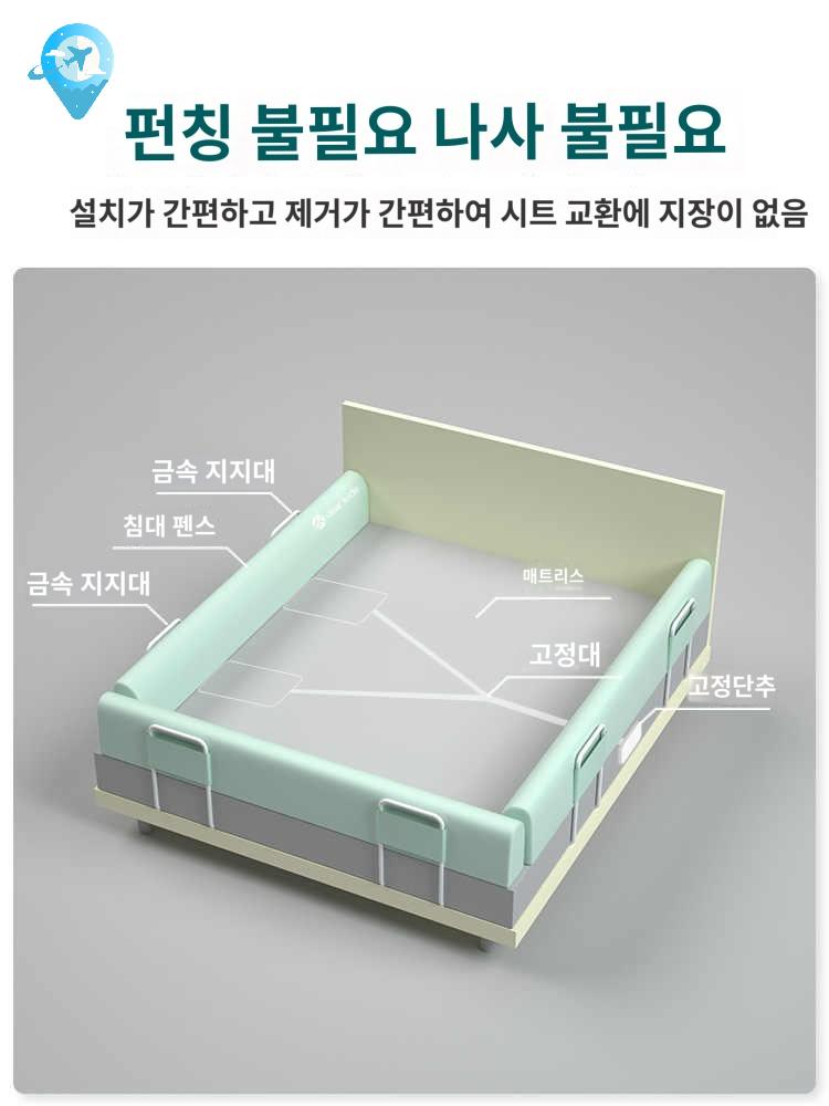 사이드 레일 낙상 보호 바 침대가드쿠션 - 상세 이미지 5