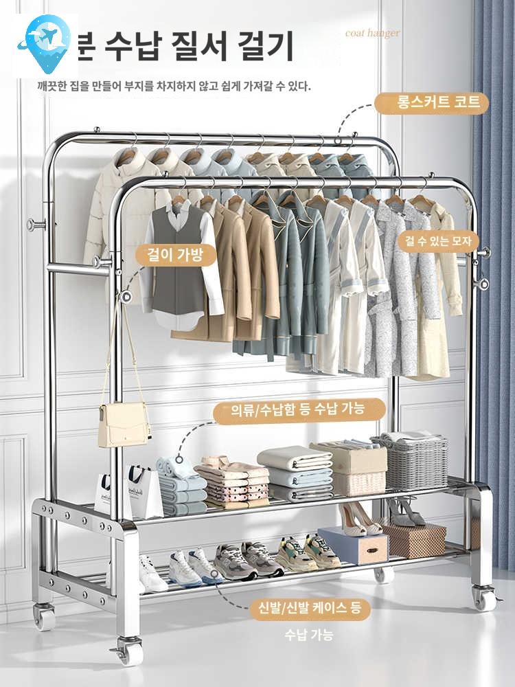 단선반 옷가게 이동식행거 철제 스탠드옷걸이 - 상세 이미지 3