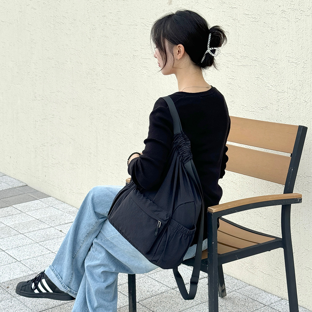 가벼운 나일론 초경량 백팩 대학생 여대생 조리 백팩 엄마 나들이 외출 여행 스트링 백팩 - 상세 이미지 4