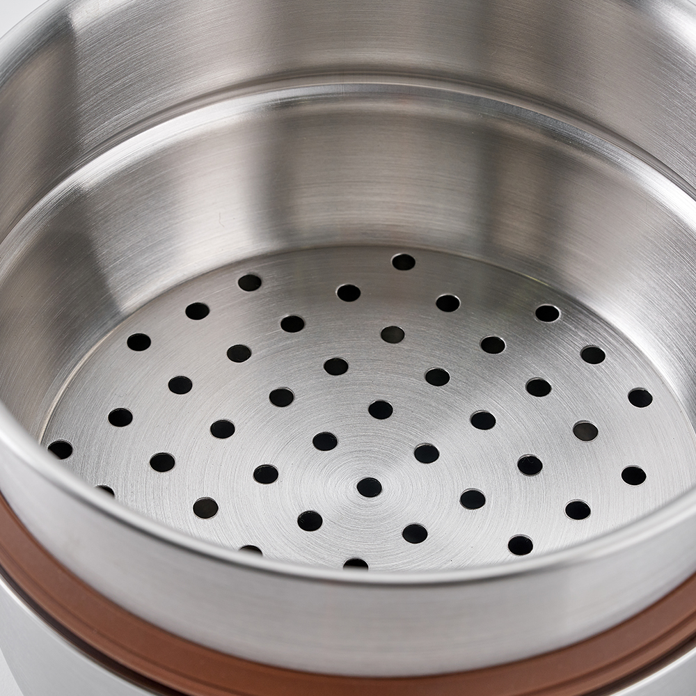 에비히슈테른 레카 우드핸들 스텐 통삼중 만두 떡 찜기 찜솥 미니 찜냄비 16양수