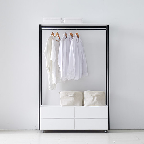 네오 1200 서랍장행거 이동식행거 롱코트행거 