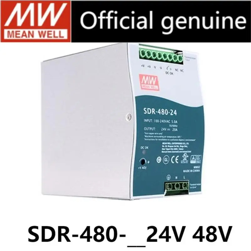 MEAN WELL SDR-480 SDR-480-24 SDR-480-48 480W Guida DIN 산업PFC