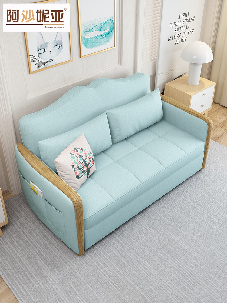 북유럽 스타일 쇼바 베드 더블 접이식 수납 침대 이중 거실 침실